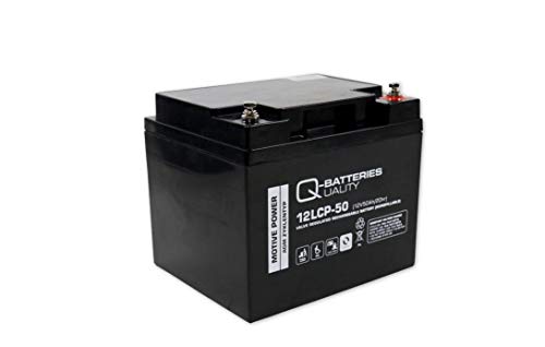Q-Batteries 12LCP-50, 12V 50Ah AGM Blei Akku, wartungsfrei, Deep Cycle VRLA, rüttelfest und winterfest