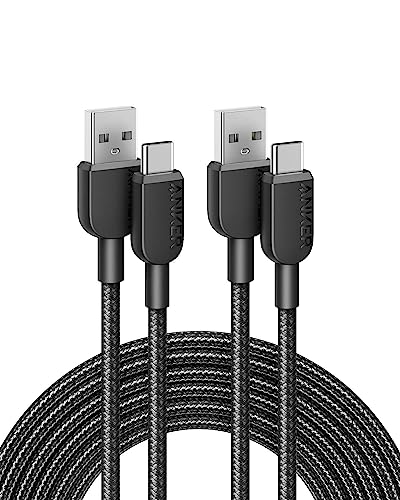 Anker USB C Kabel 2er Set, [3m] Nylon Geflochtenes Schnellladekabel, USB auf USB C für Samsung Galaxy S24/S23/S22 Ultra, iPhone 16/15/14 Pro Max, iPad und MacBook