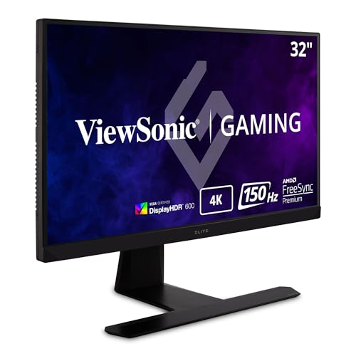 Viewsonic XG320U 32 Zoll Gaming Monitor, 4K UHD, IPS-Panel, 144 Hz, 1 ms, FreeSync Premium Pro, HDR 600, RGB Beleuchtung, HDMI 2.1, höhenverstellbar, Schwarz - PS5/Xbox Konsole ready