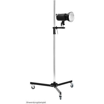 Rollei Rollstativ mit Gleitarm, Höhenverstellung von 29,5 bis 220 cm, tragfähig bis 15 kg, bremsbare Rollen
