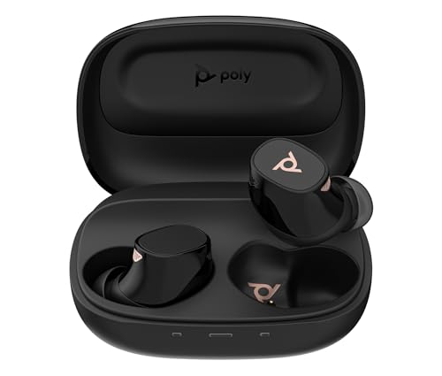 Poly Voyager Free 20 Black, True Wireless Earbuds mit aktiver Geräuschunterdrückung und 12 Stunden Akkulaufzeit