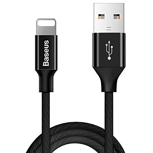 Baseus Yiven USB / Lightning Ladekabel, geflochtenes Textilkabel, 1,8m, schwarz, 2A schnelles Laden und Datenübertragung