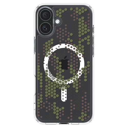 Spigen iPhone 16 Hülle Ultra Hybrid MagFit Case [Anti-Yellowing] Kompatibel mit MagSafe -Digital Camo