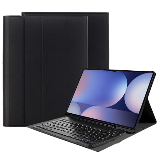 Cazy Tastatur Hülle Kompatibel mit Samsung Galaxy Tab S10 Ultra / S9 Ultra - Magnetisch Abnehmbare Tastatur - PU-Leder Schutzhülle - Azerty Layout