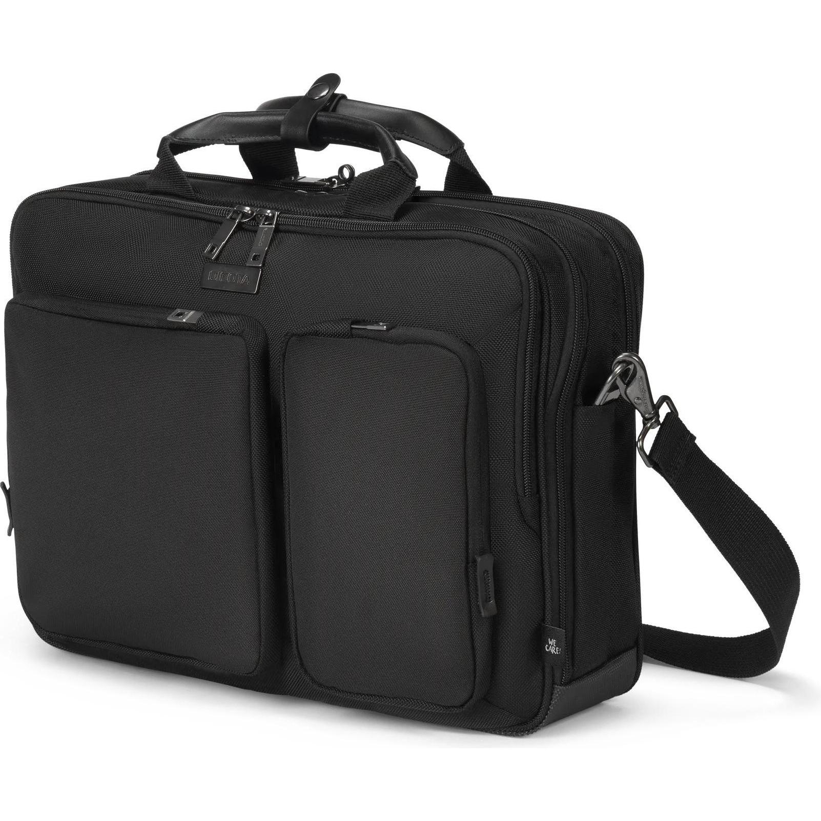 Dicota Sacoche Top Traveller SEVEN, Notebooktasche für Laptops bis 14 Zoll, 100% recyceltes PET, Schwarz