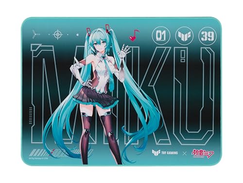 ASUS TUF Gaming P1 Hatsune Miku Edition, Mauspad 260 x 360 mm mit rutschfester Gummiunterseite und wasserabweisender Oberfläche