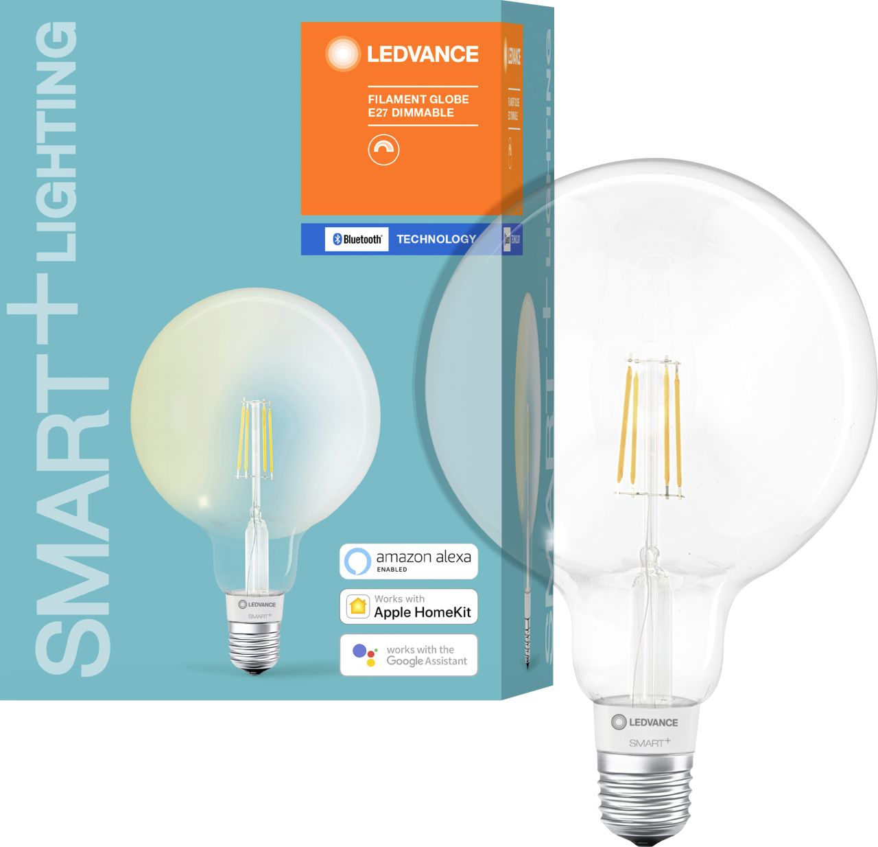 Ledvance SMART+ Filament Globe 5,5W (50W) E27 BT klar dimmbar Warmweiß