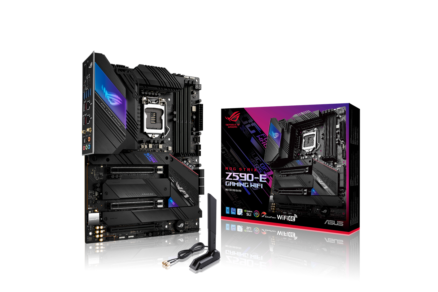 ASUS ROG STRIX Z590-E GAMING WIFI - ATX, Intel Z590, LGA 1200 (Sockel H5), Dual-channel DDR4-SDRAM (90MB1640-M0EAY0)
