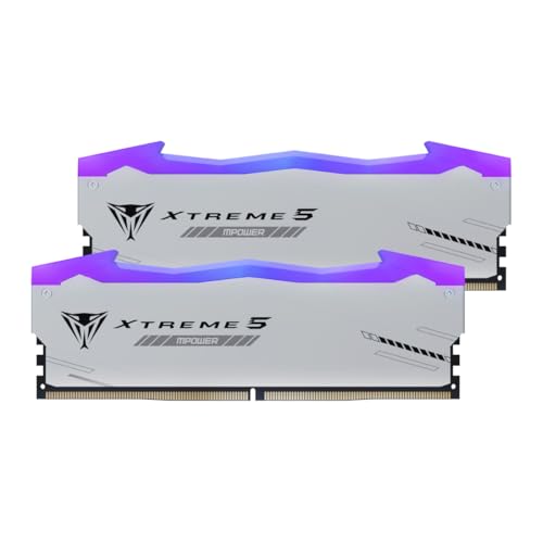 Patriot Viper Xtreme 5 MPower DDR5 RGB RAM 32GB (2X16GB) 6000MT/s UDIMM Desktop Gaming Arbeitsspeicher Kit - PVXR532G60C30KM, Aluminium Heatspreader, On-Die ECC
