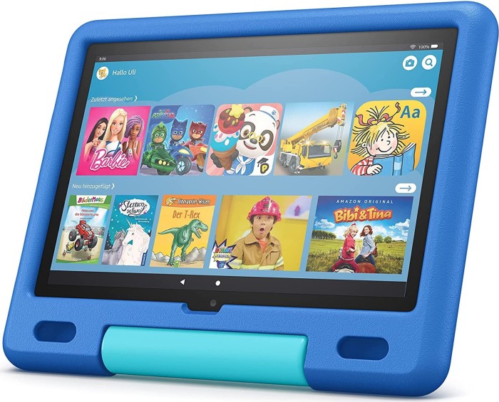 Amazon Fire HD 10 (2021) Full-HD-Auflösung 10,1 Zoll, ohne Werbung, WLAN-Tablet, Octa-Core, 3 GB RAM, 32 GB Speicher, Fire OS, Blau, Kids Edition (53-025747)