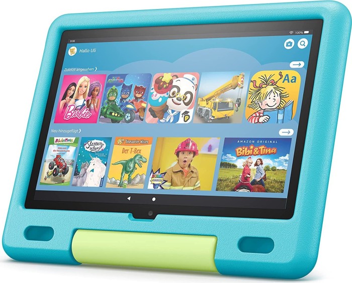 Amazon Fire HD 10 KFTRWI - Kids Edition (2021) Full-HD-Auflösung 10,1 Zoll, ohne Werbung, WLAN-Tablet, Octa-Core, 3 GB RAM, 32 GB Speicher, Fire OS, Türkis (53-025749)
