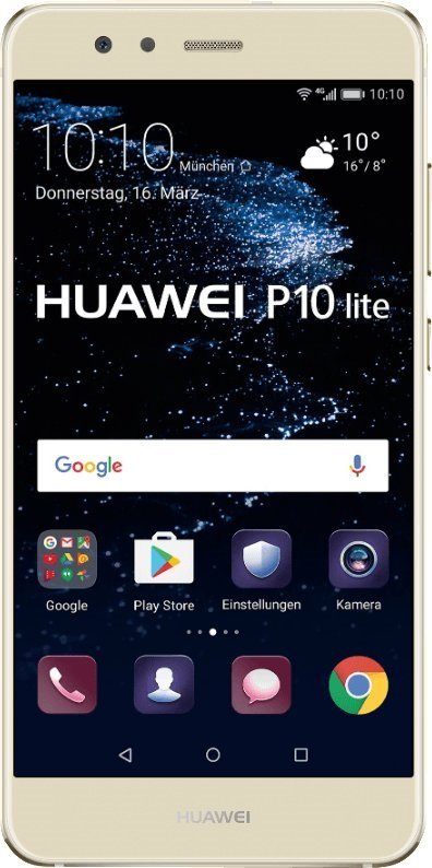 HUAWEI P10 lite Smartphone 13,21cm Pixel (5,2 Zoll) IPS-Display, 32GB interner Speicher, 4GB RAM, Dual-SIM, Android, Platinum Gold