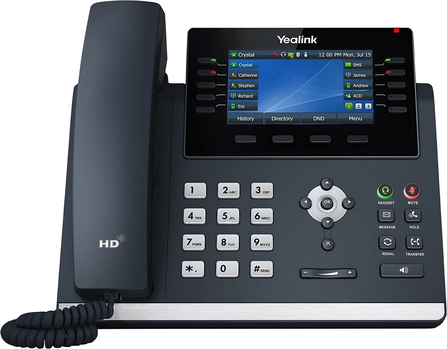 Yealink IP Telefon SIP-T46U PoE Business - VoIP-Telefon mit Rufnummernanzeige