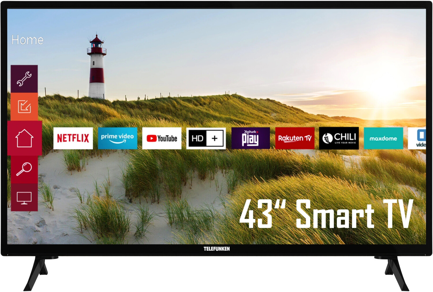 Smart HD, Energieklasse (DE-Modell): & (Full Zoll) (43 Telefunken TV Infos Preisvergleich cm Tests, LED 108 (Antenne, XF43K550 Kabel) HDR) HD-Dual-Tuner E