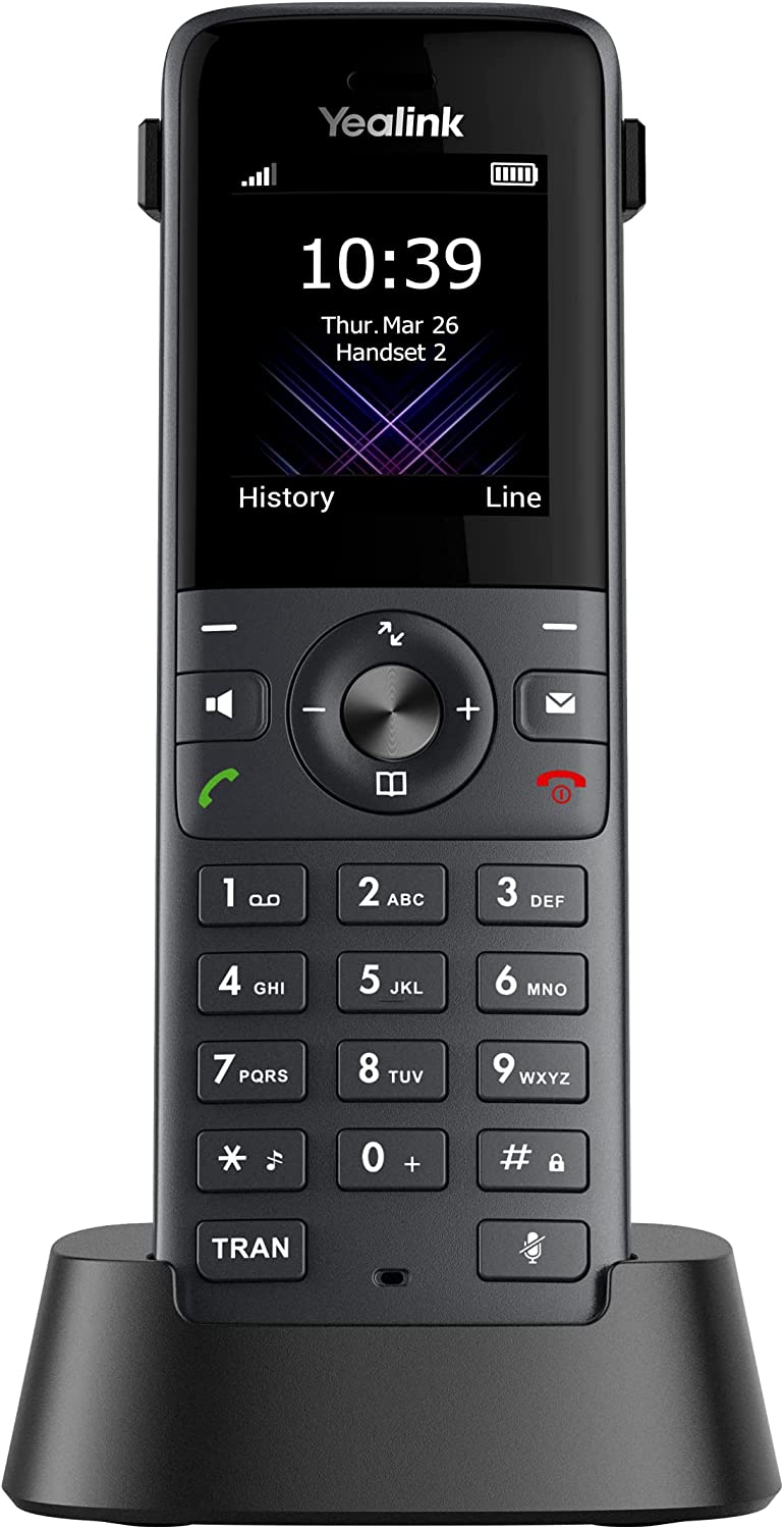 Yealink W73H Schnurloses Erweiterungshandgerät mit Rufnummernanzeige, IP Telefon, DECT, schwarz