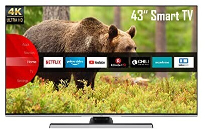JVC LT-43VU8155 108 cm (43 Zoll) LED Smart TV (Ultra HD, HDR, Edge-LED) HD-Triple-Tuner (Sat, Antenne, Kabel) Energieklasse G
