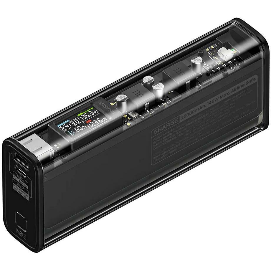 Sharge Shargeek 140, Powerbank mit 20000 mAh, 140 W, 74 Wh, Schwarz