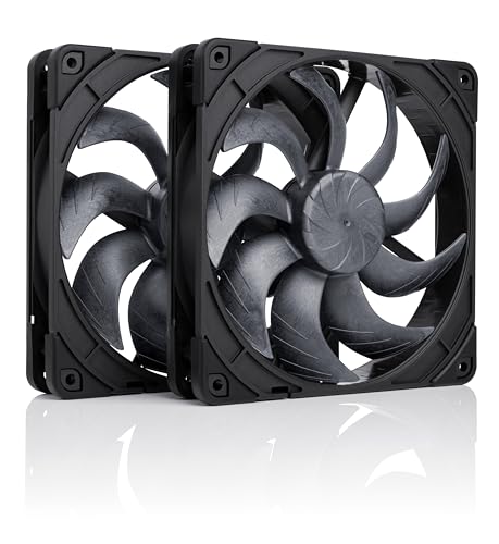 Noctua NF-A14x25 G2 PWM Sx2-PP chromax.black, Doppellüfter-Set für Push-Pull Anwendungen, schwarze Ausführung mit Anti-Vibrationsbefestigungen