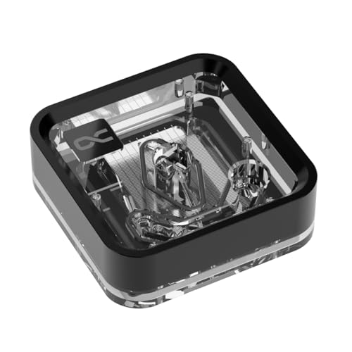Alphacool 13886 Core 1 LT Aurora Acryl CPU Kühler, Wasserkühlung mit 3D-Jetplate und Kreuzschlitztechnik, transparent/schwarz