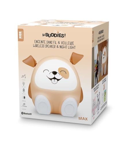 Bigben AU388701, Bluetooth portabler Lautsprecher Kids Dog mit 15W Leistung, dimmbarem Nachtlicht und Musik-Timer