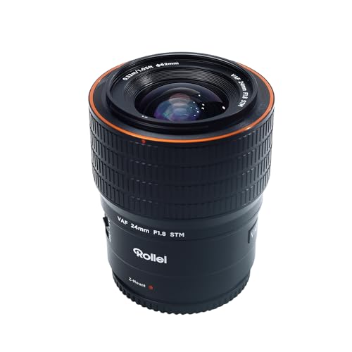 Rollei AF 24 mm F/1.8 Vollformat Objektiv für Nikon Z, STM-Autofokus, HFT-X Beschichtung, Vollmetall Gehäuse, 483g, kompatibel mit APS-C und Full Frame Kameras