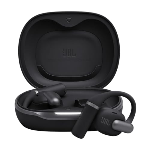 JBL Sense Pro, kabellose Open-Ear-Kopfhörer mit Hi-Res Audio, 38 Stunden Spielzeit, 4 Mikrofonen, IP54 wasserdicht, Spatial Sound, Schwarz