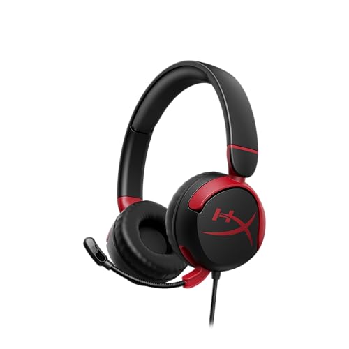 HyperX Cloud Mini Gaming-Kopfhörer für Kinder, 85 dB Lautstärke, PC/Switch/PS/Xbox, Rot/Schwarz