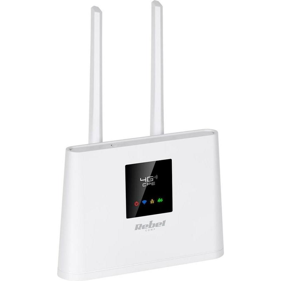 Rebel RB-0702 WLAN-Router, Einzelband (2.4GHz), tragbar, 3G/4G, 150 Mbit/s, 2000 mAh Akku, Weiß