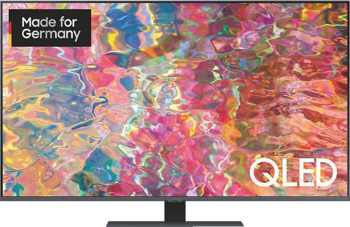 Samsung GQ50Q80BAT 125 cm (50 Zoll) QLED Smart TV (Ultra HD, HDR, Edge LED) Twin-HD-Triple-Tuner (Sat, Antenne, Kabel) Modelljahr 2022 Energieklasse G (DE-Modell)