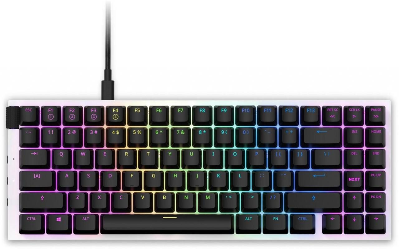 NZXT Function MiniTKL Weiß Tastatur (kabelgebunden, USB, German ISO QWERTZ)