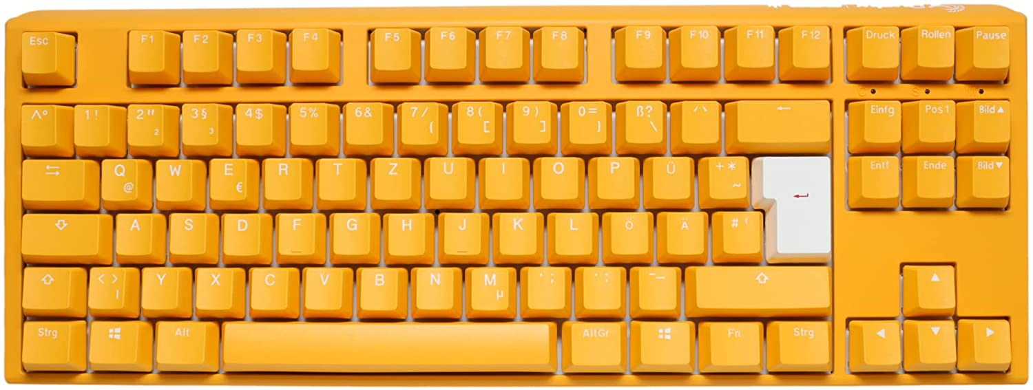 Ducky One 3 Yellow TKL Gaming-Tastatur, RGB LED - MX-Silent-Red (Deutsch QWERTZ)