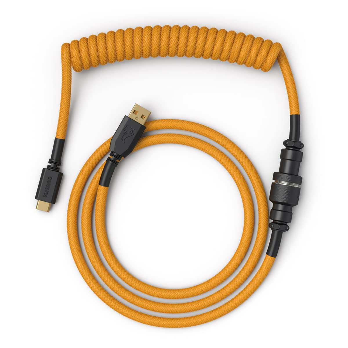 Glorious PC Gaming Race Coiled Cable Glorious Gold, USB-C auf USB-A Spiralkabel, USB C Kabel Spiralkabel, Coiled Cable Keybo