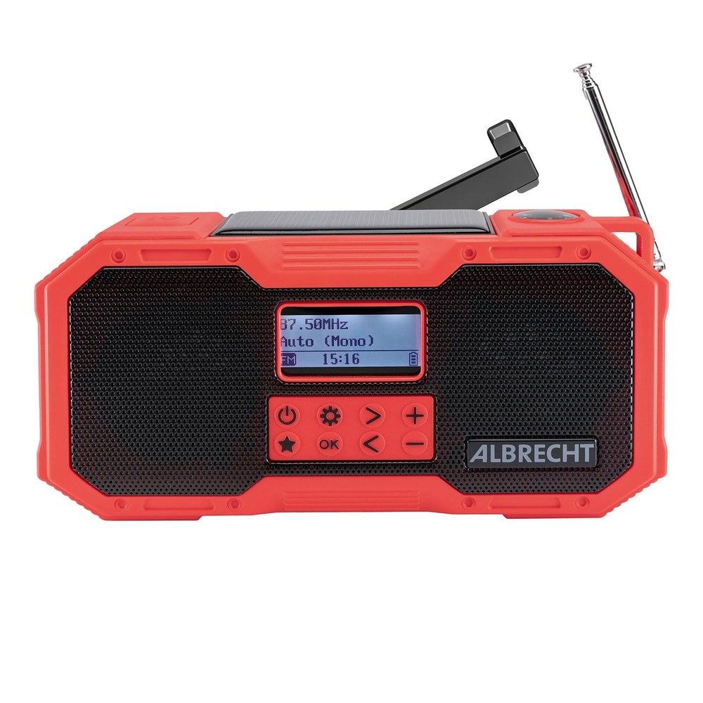 Albrecht DR112 DAB+ Outdoor Kurbelradio (UKW, SOS, Taschenlampe, Solar, PowerBank, Bluetooth)