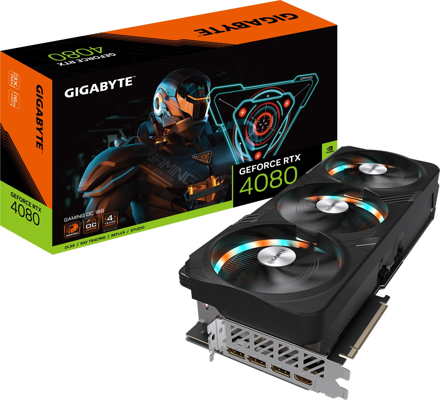 Gigabyte GeForce RTX 4090 - 24GB GDDR6X, 2535 MHz Boost, 3x Axial-Lüfter (110 mm), HDMI, DisplayPort, 320W (GV-N4080GAMING OC-16GD)