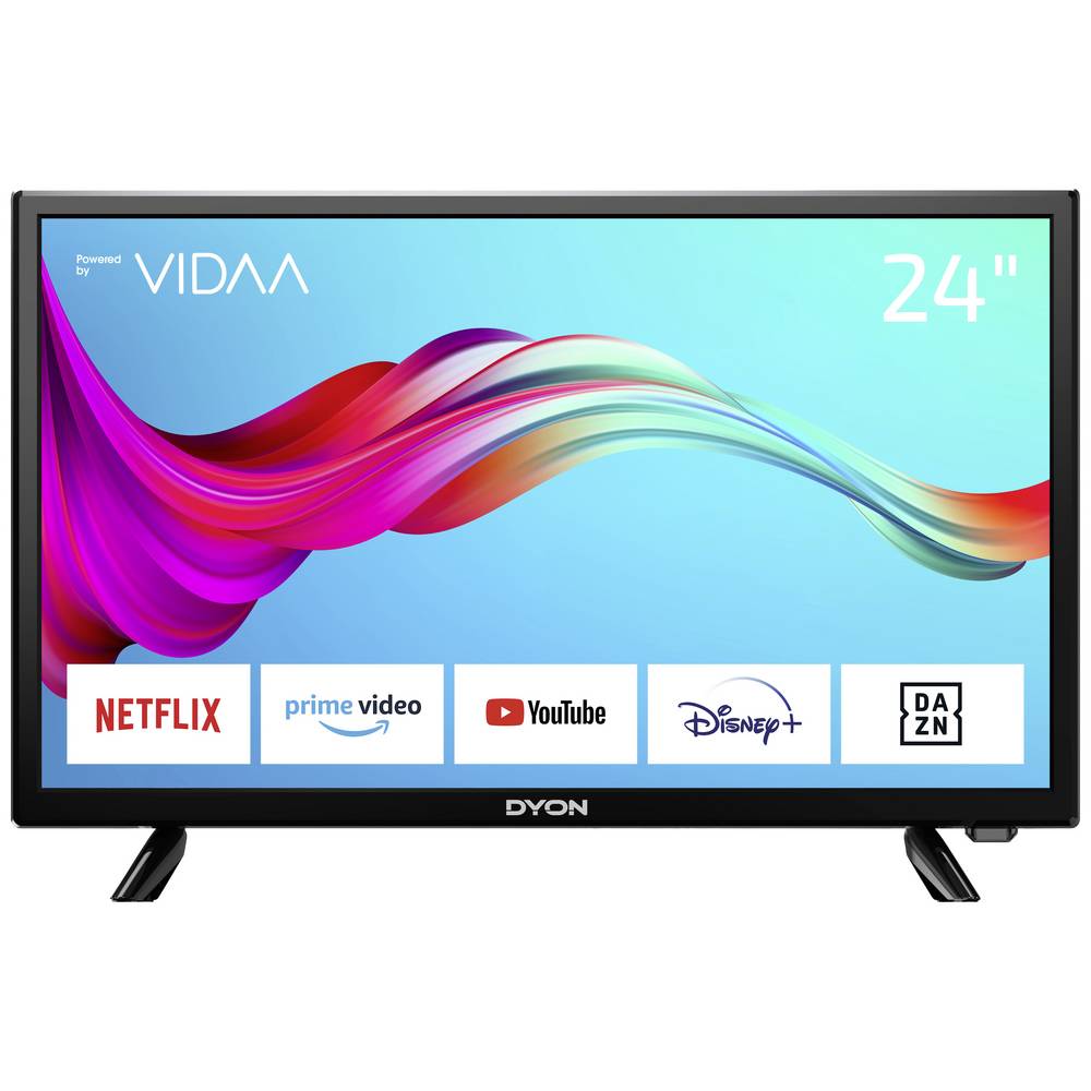 Dyon 24 VX 60 cm (24 Zoll) LED Smart TV (Full HD, kein HDR, Edge LED) HD-Triple-Tuner (Sat, Antenne, Kabel) Energieklasse F (DE-Modell)