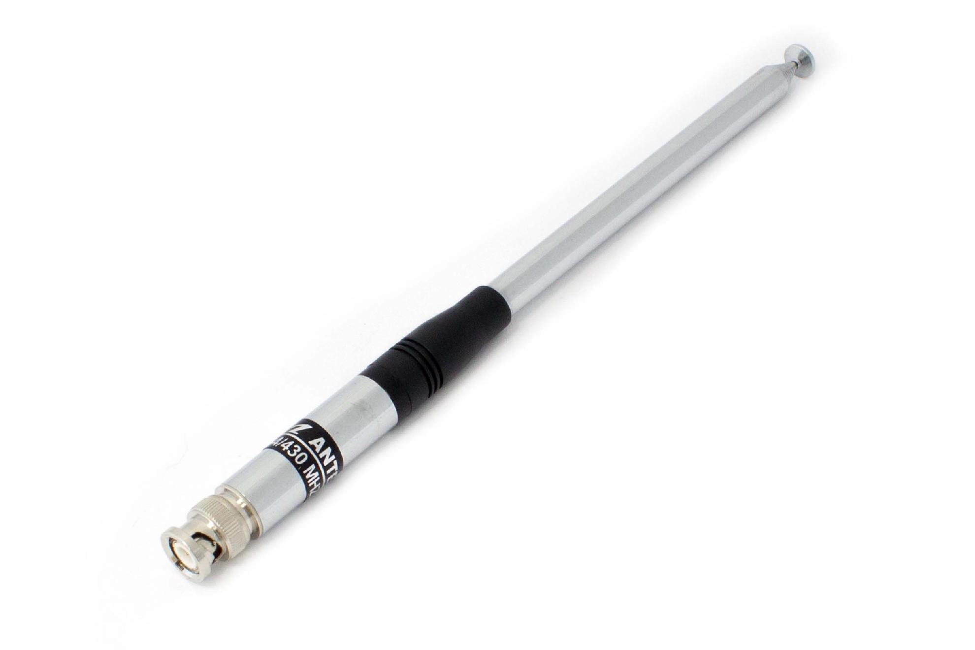 VHBW Antenne kompatibel mit Linton LT-2288, LT-3188, LT-2188, LT-2268 Funkgerät - Ausziehbar, 23 cm - 120 cm, BNC Stecker, Silber