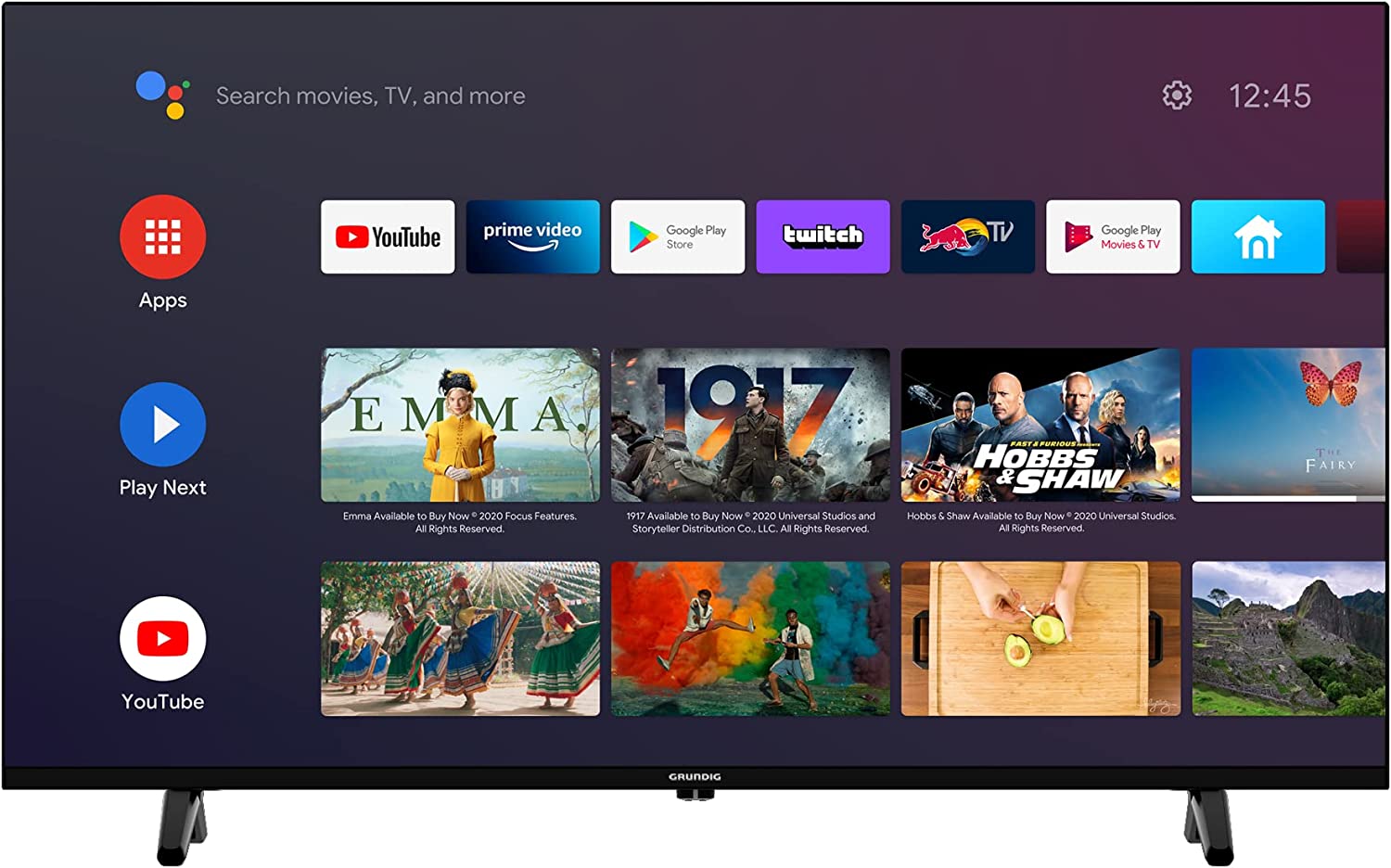 Grundig 32 VOE 62  80 cm (32 Zoll) LED Smart TV (HD ready, kein HDR, Edge LED) HD-Triple-Tuner (Satellit, Antenne, Kabel) Energieklasse F (DE-Modell)