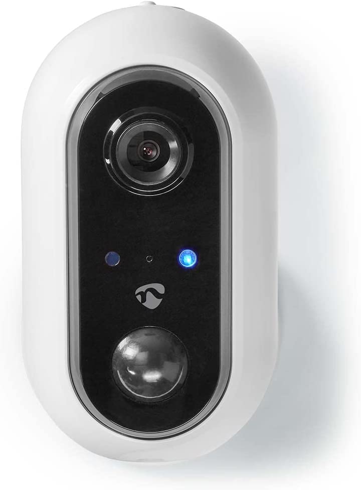 Nedis Smartlife Außenkamera, Wi-Fi, Full HD 1080p, IP65, Cloud / microSD (nicht enthalten), 5 VDC, mit Bewegungssensor, Nachtsicht, Android / iOS, weiß (‎WIFICBO20WT)