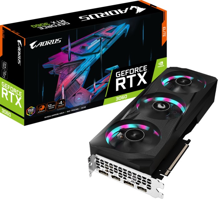 Gigabyte GV-N3060AORUS E-12GD Grafikkarte NVIDIA GeForce RTX 3060 12 GB GDDR6 (GV-N3060AORUS E-12GD)