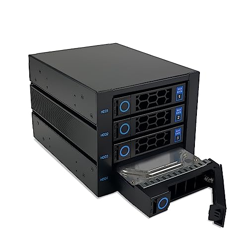 Fantec WR-C3141-6G, SAS/SATA 6G Backplane Gehäuse für 4× 3,5"/2,5" HDD/SSD mit Hotswap-Funktion und Metall-Kunststoff-Gehäuse, schwarz