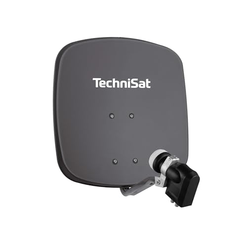 TechniSat DIGIDISH 45 – Satelliten-Schüssel für 4 Teilnehmer (45 cm kleine Sat Anlage, grau)