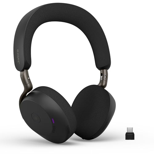 Jabra Evolve3 75, On-Ear Bluetooth Headset mit KI-Sprachanruf, erweiterter aktiver Geräuschunterdrückung, 22h Akku, MS Teams zertifiziert, Schwarz