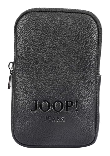 Joop! Jeans Lettera 1.0 Bianca, Handytasche aus 100% Polyurethan, schwarz, 11 cm x 2 cm x 17 cm