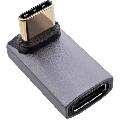 InLine® USB4 Adapter, USB-C Stecker/Buchse oben/unten gewinkelt, 40 Gbit/s Datenrate, grau