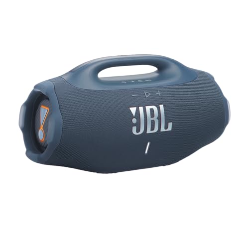 JBL Boombox 4, Tragbarer Bluetooth Lautsprecher mit JBL Pro Sound, IP68 wasserdicht, bis zu 34h Wiedergabe, Auracast Multi-Speaker, 2 Bass-Boost-Modi, Blau