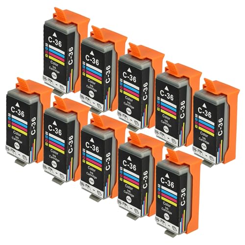 vhbw Tintenpatrone für Canon Pixma IP110, IP100P, ip100, IP100v, 10er Pack, mehrfarbig (B/C/M/Y), 13 ml