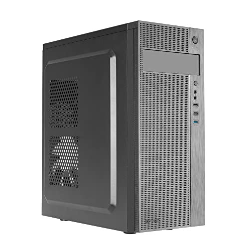 Tacens 2FERROX, ATX Semi-Tower PC Gehäuse aus Stahl, Schwarz, mit 12cm Lüfter, erweiterten Kapazitäten und Frontanschlüssen