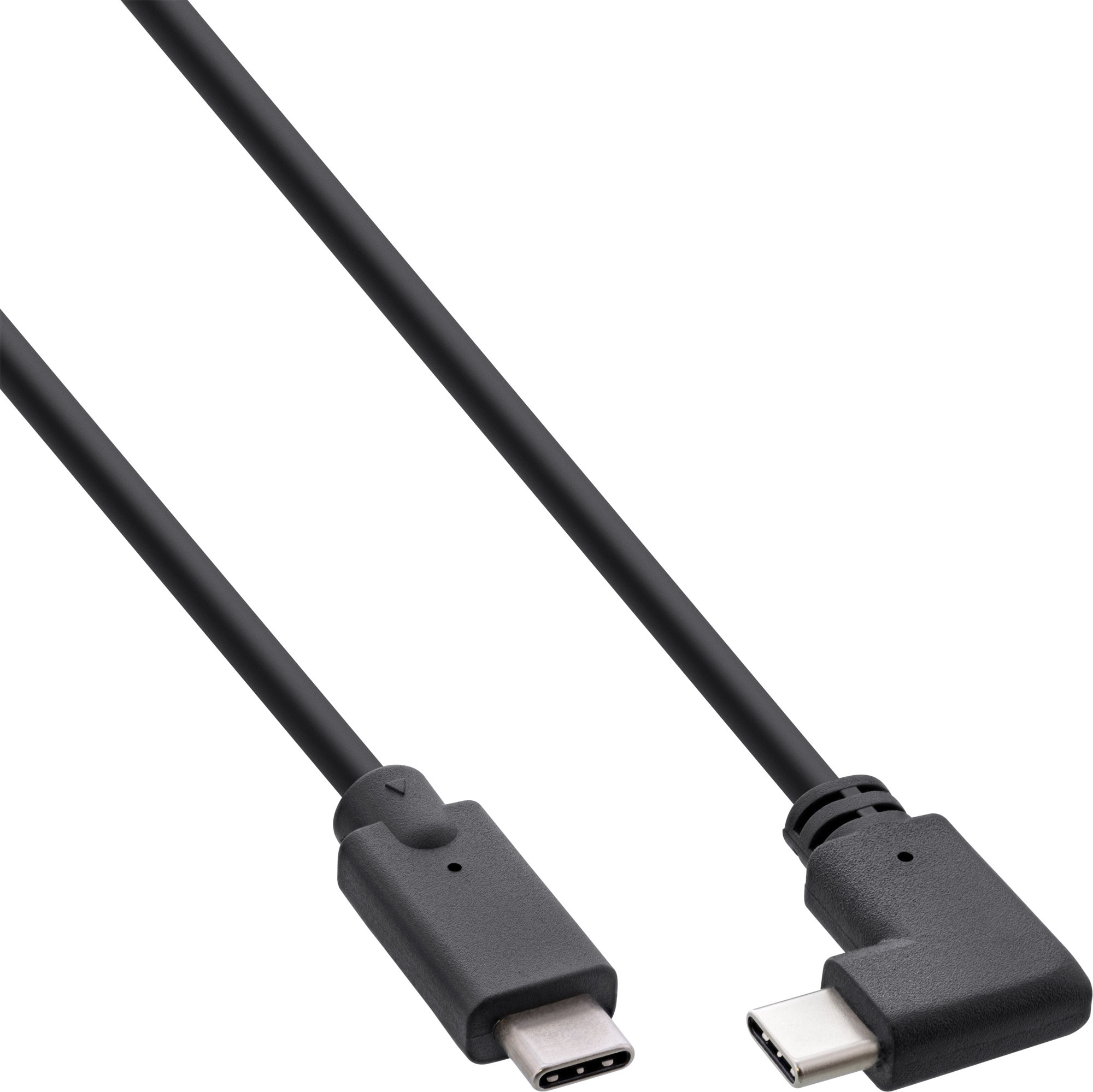 InLine® USB 3.2 Gen.2 Kabel, USB-C Stecker/Stecker gewinkelt, Schwarz, 1,5 m, 100W, SuperSpeed 20Gb/s