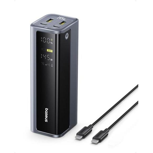 Baseus EnerGeek GP12, Powerbank mit 20800 mAh, 145 W, digitalem Display und Schnellladefunktion, grau