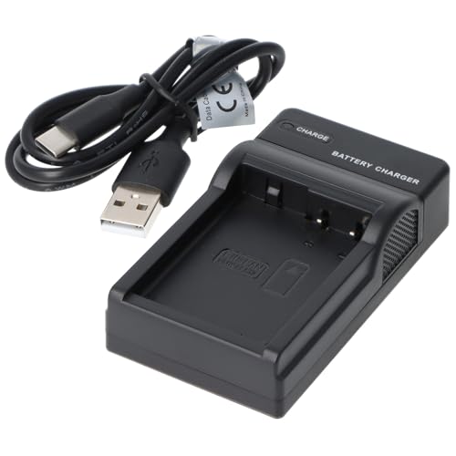 AccuCell USB Ladegerät kompatibel für Panasonic DMW-BLC12, DMW-BLC12E, DMW-BLC12PP, DMC-GH2, flache Bauform < 2,3cm, inklusive Micro-USB-Kabel, Status-LED